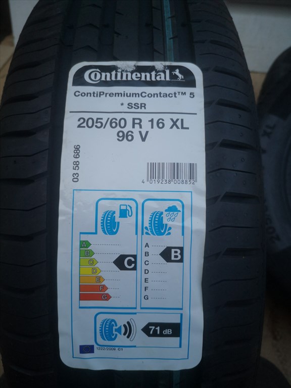 ÁR/DB! (3DB) [GYÁRI ÚJ] NYÁRI GUMI - 205/ 60 R16- 96V- CONTINENTAL - CONTIPREMIUMCONTACT 5 - SSR  - RSC; DEFEKTTŰRŐ -  DOT: 0921;  3. kép